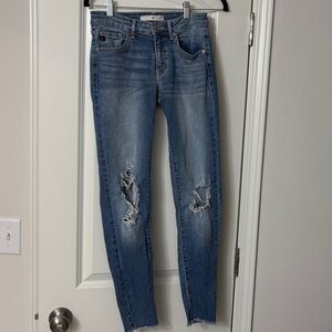 KanCan Distressed Skinny Jeans - Medium Blue